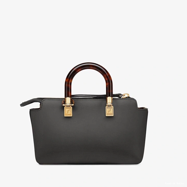 Affordable HOT Bag Logo Boston Fendi By Leather Black ROMA The In Calf Way Mini 0713